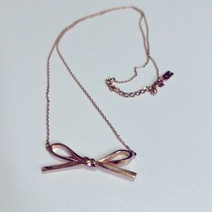 Kate Spade Bow Necklace in Rose Gold